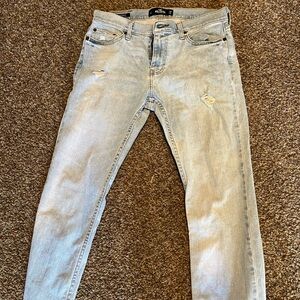 Hollister Women's Light Blue Distressed Skinny Jeans